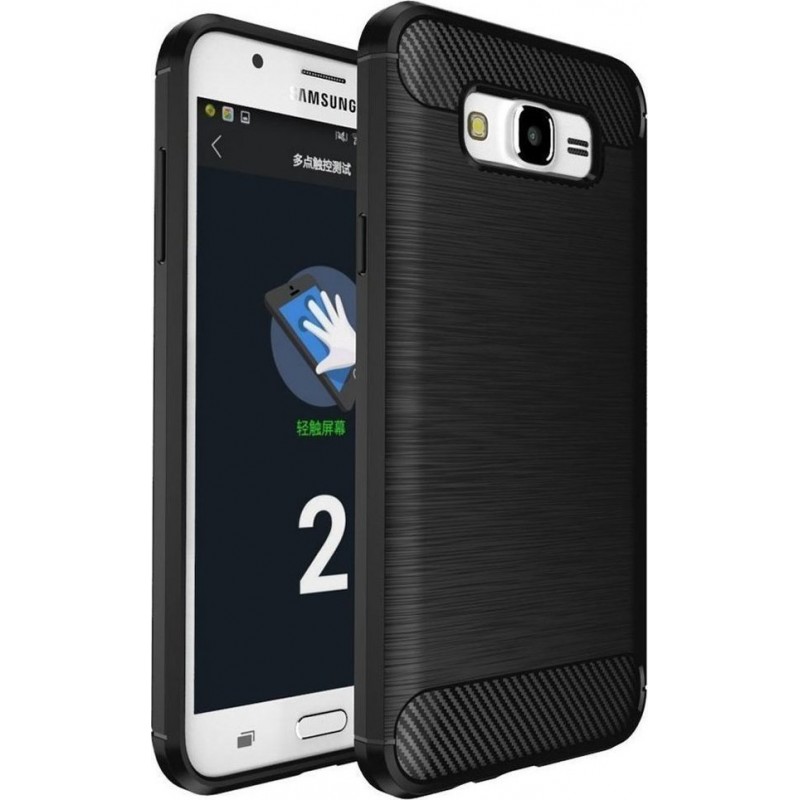 Oem Θήκη Σιλικόνης Carbon Για Samsung Galaxy J3 2016  Μαύρο