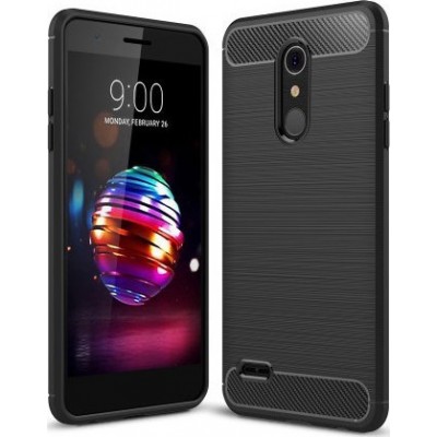 Oem Θήκη Σιλικόνης Carbon Για LG K10 2018  Μαύρο