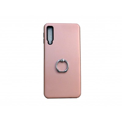 Oem Hard Back Cover Ring Stand Case Σκληρή Θήκη με Δαχτυλίδι Στήριξης Για Samsung Galaxy A7 2018  Ροζ - Χρυσό