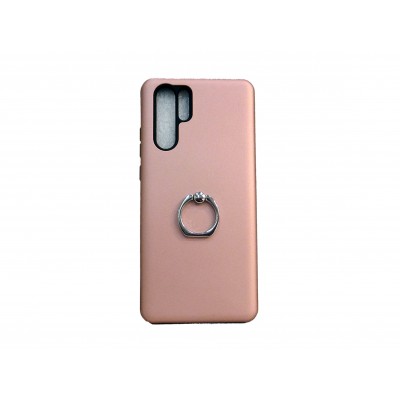 OEM Hard Back Cover Ring Stand Case Σκληρή Θήκη με Δαχτυλίδι Στήριξης Για Huawei P30 Ροζ - Χρυσό