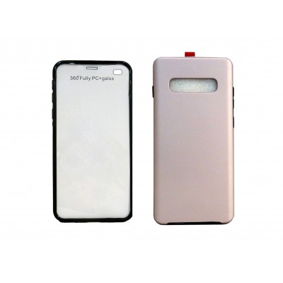 OEM Θήκη Σιλικόνης Full Cover Για Samsung Galaxy S10  Ασημί