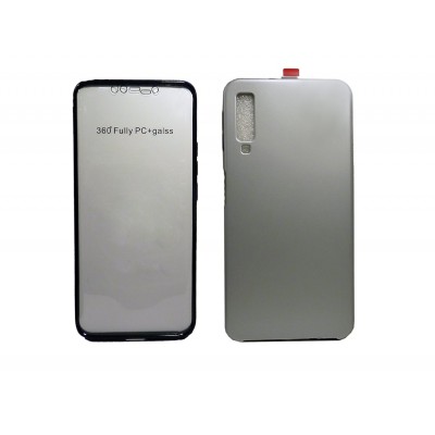 OEM Θήκη Σιλικόνης Full Cover Για Samsung Galaxy A7 2018  Ασημί