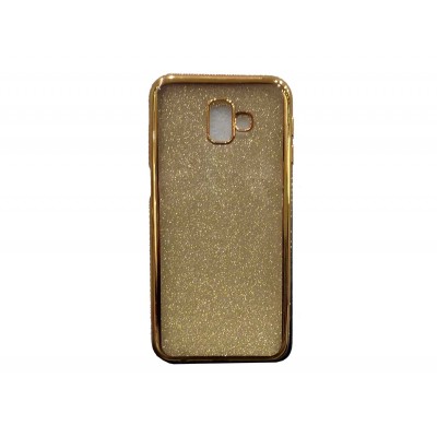  Oem Back Cover Σιλικόνης Με Σχέδιο  Με Glitter και περιμετρικά Strass Για Samsung Galaxy J6 Plus 2018  Σχέδια