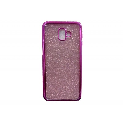  Oem Back Cover Σιλικόνης Με Σχέδιο  Με Glitter και περιμετρικά Strass Για Samsung Galaxy J6 Plus 2018  Σχέδια