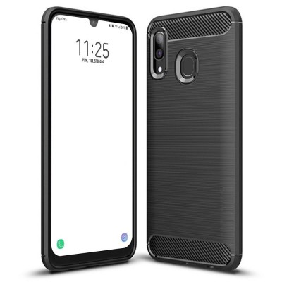 OEM Θήκη Σιλικόνης Carbon Για Samsung Galaxy A20  Μαύρο