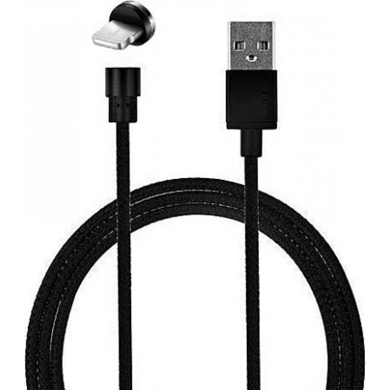 IS DATA CABLE MAGNETIC Lightning 1m Μαυρο - Μαύρο