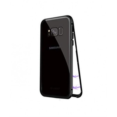 oem Μαγνητική Μεταλλική Θήκη Detachable Metal Frame με Πίσω Όψη από Tempered Glass Για Samsung Galaxy S8  Μαύρο