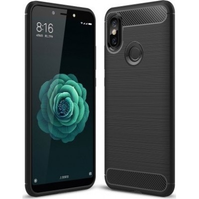 Oem Θήκη Σιλικόνης Carbon Για Xiaomi Mi A2  Μαύρο