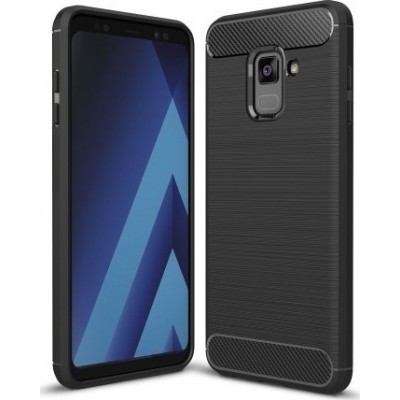 OEM Θήκη Σιλικόνης Carbon Για Samsung Galaxy A8 2018 / A5 2018  Μαύρο