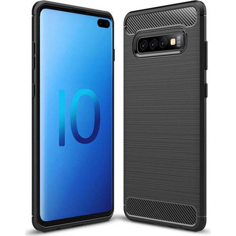 Oem Θήκη Σιλικόνης Carbon Για Samsung Galaxy S10 Plus  Μαύρο