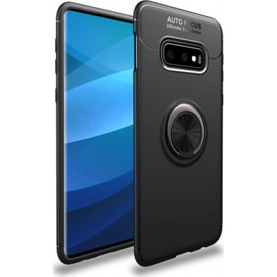Forcell Back Cover Σιλικόνης Μαύρο με Δαχτυλίδι Στήριξης Για Samsung Galaxy S10E  Μαύρο
