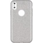 Oem Θήκη Shining Χρυσόσκονη Για      Huawei P30 Lite  Ασημί