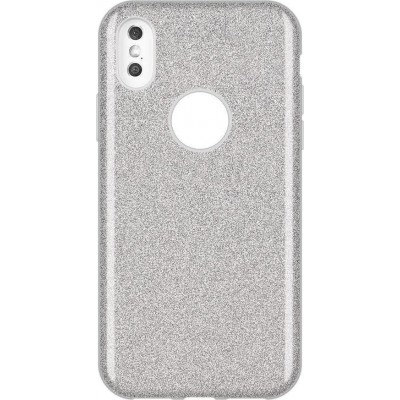 Oem Θήκη Shining Χρυσόσκονη Για      Huawei P30 Lite  Ασημί
