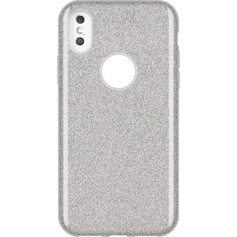 Oem Θήκη Shining Χρυσόσκονη Για      Huawei P30 Lite  Ασημί
