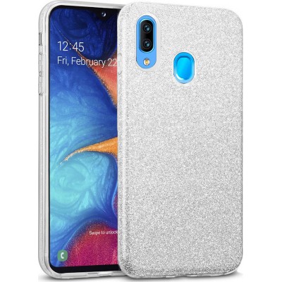 Oem Θήκη Shining Χρυσόσκονη Για Samsung Galaxy A20E Ασημί 