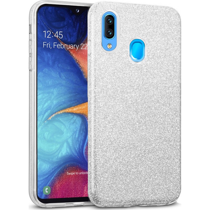 Oem Θήκη Shining Χρυσόσκονη Για     Huawei P Smart Z / Honor 9X / Y9 Prime 2019 ασημί 
