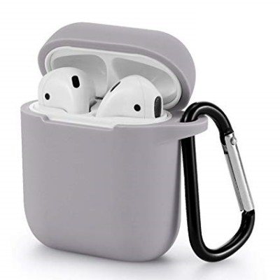 Oem Θήκη Σιλικόνης Με Γάντζο Για Apple Airpods / Airpods 2 Γκρι