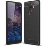 Oem Θήκη Σιλικόνης Carbon Για Nokia 7 Plus  Μαύρο