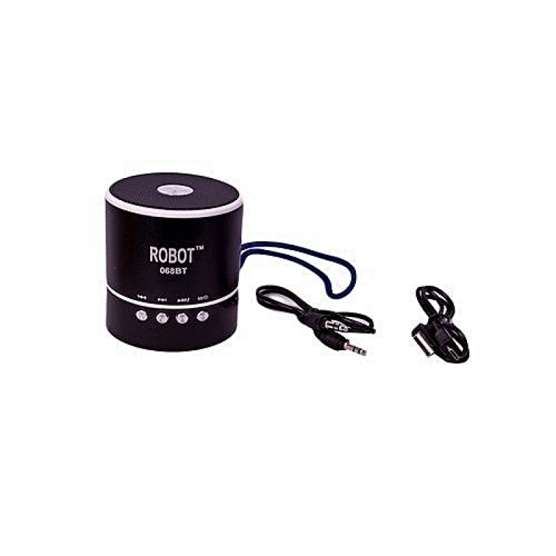 OEM Φορητό ραδιοφωνάκι ψηφιακό Bluetooth speaker usb/tf/line in/ με εσωτερική μπαταρία Robot-068BT Black