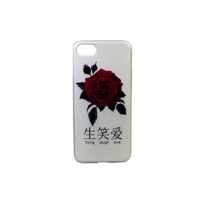  Oem Θήκη Σιλικόνης Με Σχέδιο Living Laugh Love Για Apple iPhone 7/8 Άσπρη
