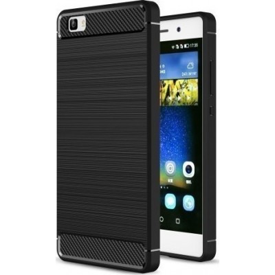 Oem Θήκη Σιλικόνης Carbon Για Huawei Ascend P8 Lite  Μαύρο