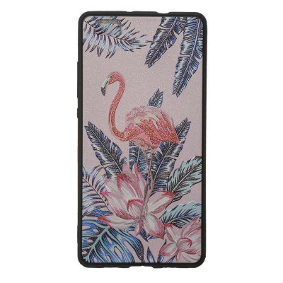  OEM Απλή Θήκη Σιλικόνης Για Samsung  J3 (2017) Με Σχέδια Flamingo - Λουλούδια Ροζ Θήκες OEM Samsung Galaxy J3 2017