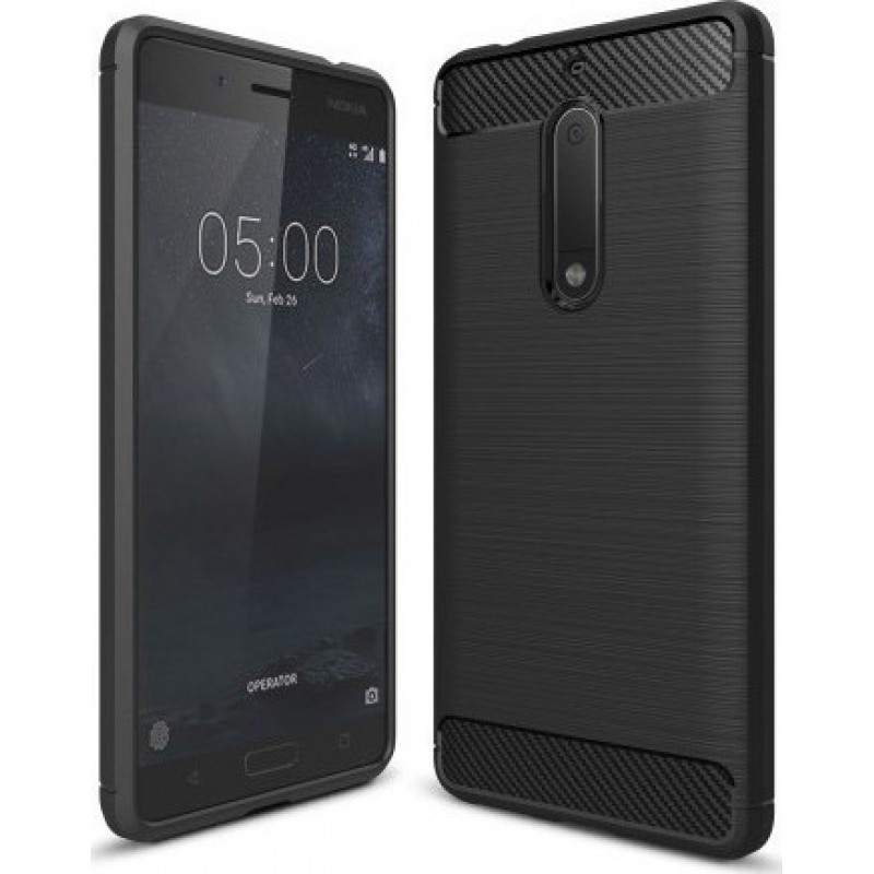 OEM Θήκη Σιλικόνης Carbon Για Nokia 5 2017  Μαύρο