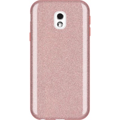 Oem Θήκη Shining Χρυσόσκονη Για Samsung Galaxy J3 2017 Ροζ - Χρυσό  