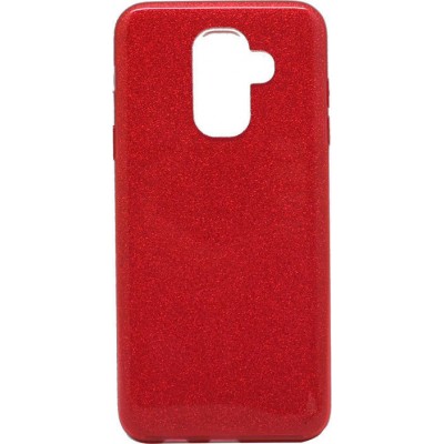 Oem Θήκη Shining Χρυσόσκονη Για Samsung Galaxy A6 Plus 2018 Κόκκινο  