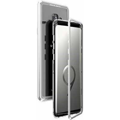oem Μαγνητική Μεταλλική Θήκη Detachable Metal Frame με Πίσω Όψη από Tempered Glass Για Samsung Galaxy S9  Ασημί