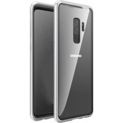 oem Μαγνητική Μεταλλική Θήκη Detachable Metal Frame με Πίσω Όψη από Tempered Glass Για Samsung Galaxy S9 Plus  Ασημί