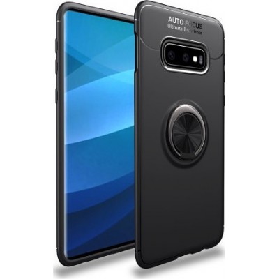 Forcell Back Cover Σιλικόνης Μαύρο με Δαχτυλίδι Στήριξης Για Samsung Galaxy S10  Μαύρο