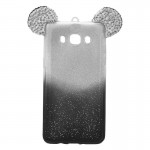 Oem Back Cover Σιλικόνης Glitter Ears As Mickey Samsung Galaxy J3 2016 Μαύρο