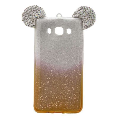 OEM  Σιλικόνης Glitter Με Σχέδιο Αυτιά Mickey Για Samsung Galaxy J5 2016  Κίτρινο