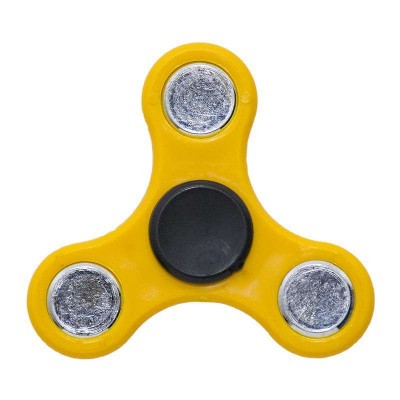 Oem Fidget Spinner Anti Stress Αγχολυτικό Πλαστικό Παιχνίδι Ανακούφισης Στρες 1 minute Κίτρινο Μαύρο