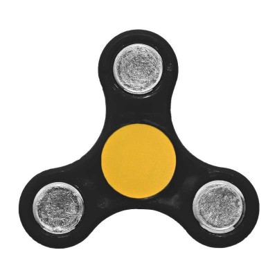 Oem Fidget Spinner Anti Stress Αγχολυτικό Πλαστικό Παιχνίδι Ανακούφισης Στρες 1 minute Μαύρο Κιτρινό