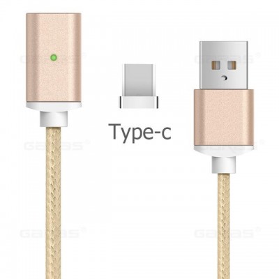 Oem Magnetic USB to Lightning Data Cable – Μαγνητικό Καλώδιο Φόρτισης Και Δεδομένων USB Σε Usb type C 1m  - Χρυσό