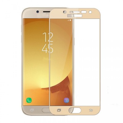 Oem Full Face Tempered glass Box Για   Samsung Galaxy J4 2018  Χρυσό