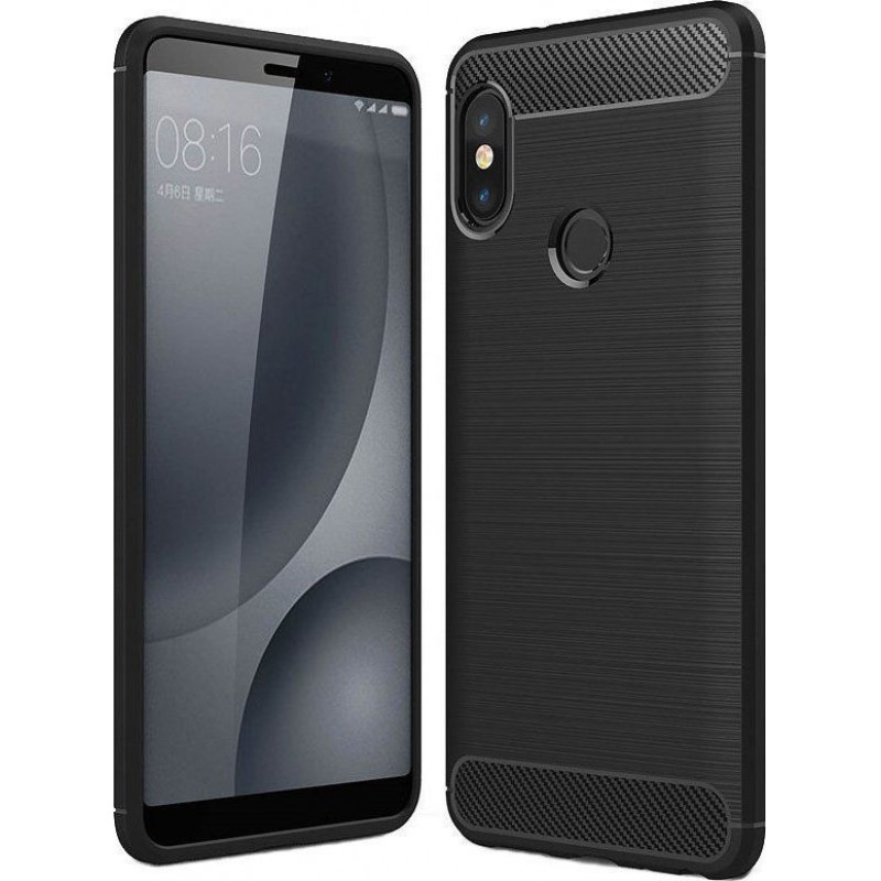 Θήκη Σιλικόνης Carbon Για  Xiaomi Redmi S2 2018  Μαύρο