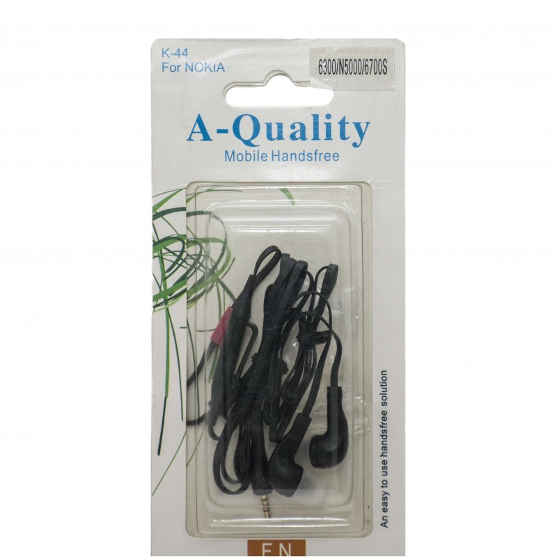 Oem Ακουστικά Stereo (Hands Free) Με Ρυθμιστή Για Nokia 6300/N5000/6700s  Κ-44 Μαύρα