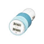 OEM Φορτιστής Αναπτήρα Αυτοκινήτου (USB) 2πλός 2.1A Μεταλλικός Μπλε 