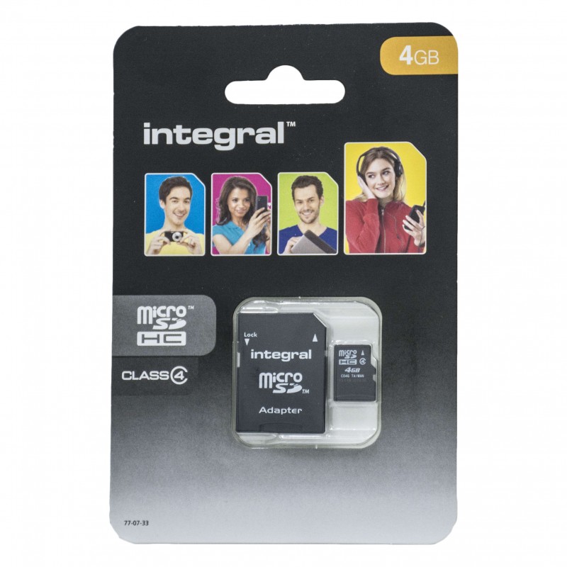 Micro SD 4GB + Adaptor Class 4 Integral INMSDH4G4V2