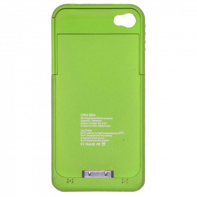 Oem Power Bank - Θήκη 1900mAh Για Αpple Iphone 4G/4S Πράσινη