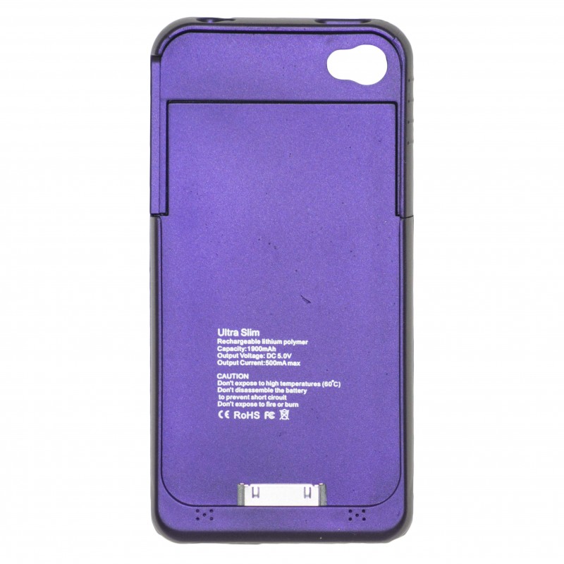 Oem Power Bank - Θήκη 1900mAh Για Αpple Iphone 4G/4S Μωβ