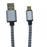 Oem Καλώδιο Φόρτισης + Μεταφοράς Δεδομένων Micro USB Με Κορδόνι 1 m Ασημί 