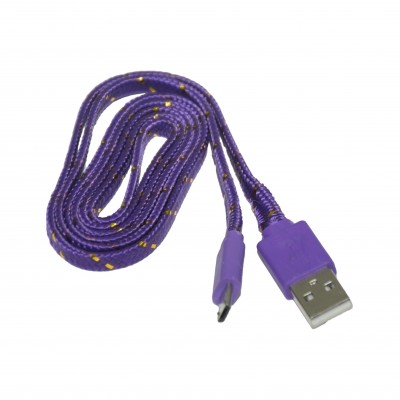 Oem Καλώδιο Φόρτισης + Μεταφοράς Δεδομένων Micro USB 1 m Μωβ