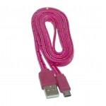 Oem Καλώδιο Φόρτισης + Μεταφοράς Δεδομένων Micro USB 1 m Ροζ