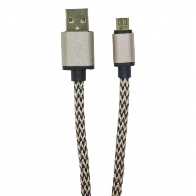 Oem Καλώδιο Φόρτισης + Μεταφοράς Δεδομένων Micro USB Με Κορδόνι 1 m Χρυσό