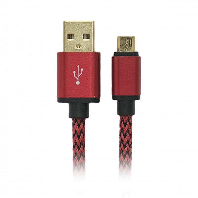 Oem Καλώδιο Φόρτισης + Μεταφοράς Δεδομένων Micro USB Με Κορδόνι 1 m Κόκκινο 