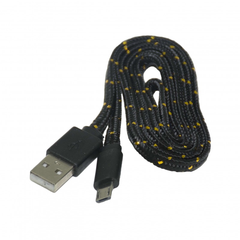 Oem Καλώδιο Φόρτισης + Μεταφοράς Δεδομένων Micro USB  1 m Μαύρο